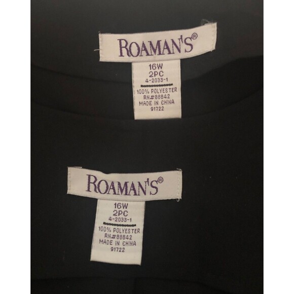 Romans dress Womens 16W Black Shift with matching full length jacket 3/4 sleeves - Picture 4 of 6